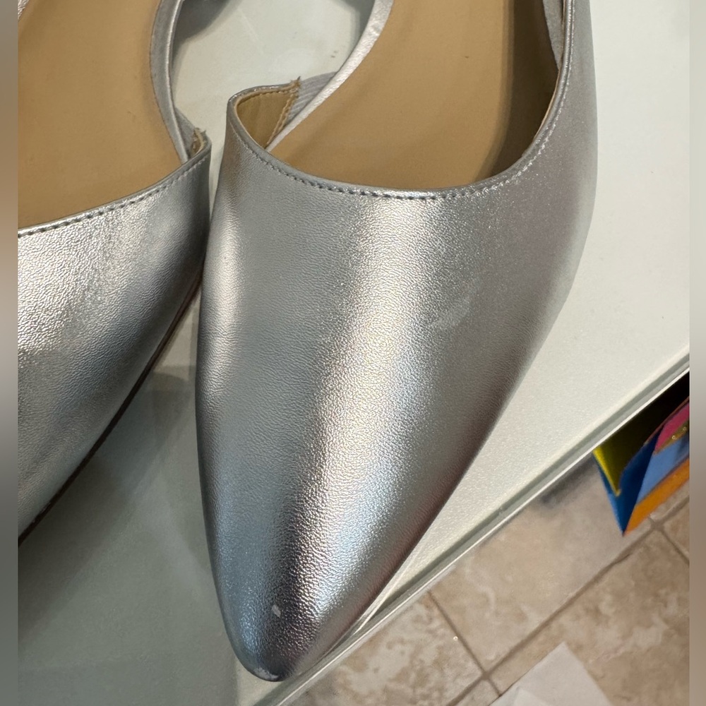 Naturalizer Silver Women's Slingback Heels - Picture 6 of 8